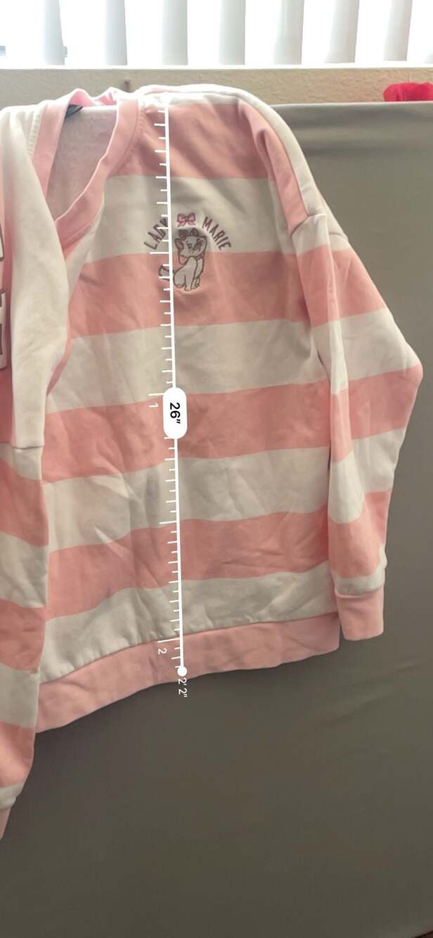 Disney Our Universe The Aristocats Marie Pink and White Striped Sweatshirt - Picture 7 of 7